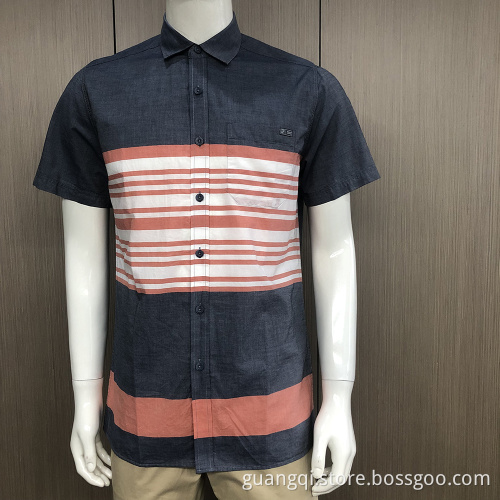 New style male 100% cotton short sleeve shirt